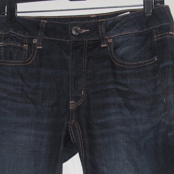AMERICAN EAGLE Tomgirl Button Fly Dark Wash Jeans Size 0 Regular - Picture 2 of 9
